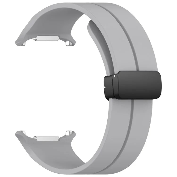 For Samsung Galaxy Watch Ultra 47mm Silicone Watch Band Magnetic Folding Buckle Wrist Strap
