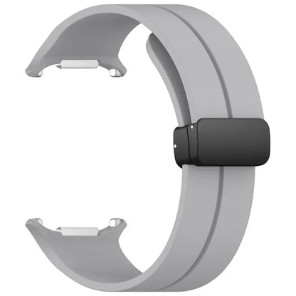 For Samsung Galaxy Watch Ultra 47mm Silicone Watch Band Magnetic Folding Buckle Wrist Strap