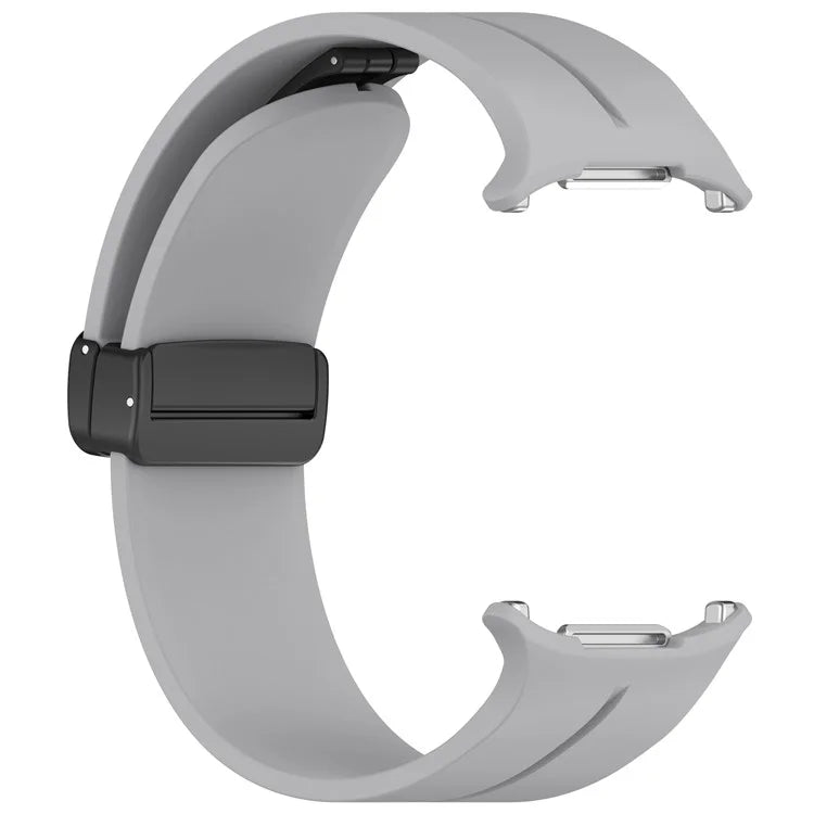 For Samsung Galaxy Watch Ultra 47mm Silicone Watch Band Magnetic Folding Buckle Wrist Strap