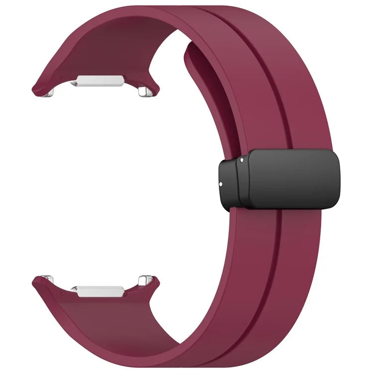 For Samsung Galaxy Watch Ultra 47mm Silicone Watch Band Magnetic Folding Buckle Wrist Strap