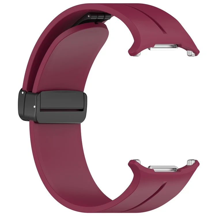 For Samsung Galaxy Watch Ultra 47mm Silicone Watch Band Magnetic Folding Buckle Wrist Strap
