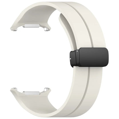 For Samsung Galaxy Watch Ultra 47mm Silicone Watch Band Magnetic Folding Buckle Wrist Strap