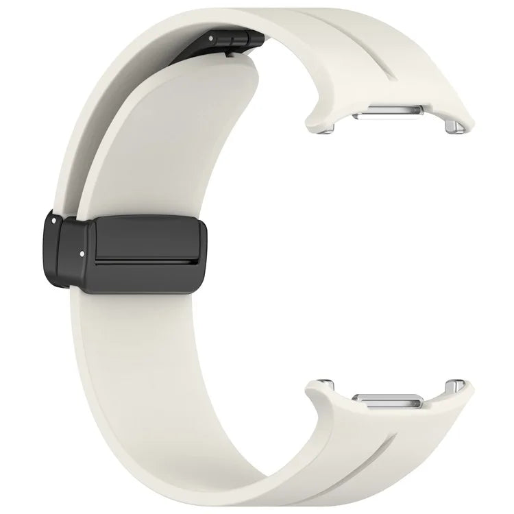 For Samsung Galaxy Watch Ultra 47mm Silicone Watch Band Magnetic Folding Buckle Wrist Strap