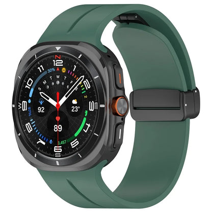 For Samsung Galaxy Watch Ultra 47mm Silicone Watch Band Magnetic Folding Buckle Wrist Strap
