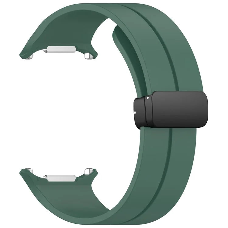 For Samsung Galaxy Watch Ultra 47mm Silicone Watch Band Magnetic Folding Buckle Wrist Strap
