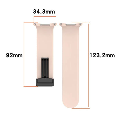 For Samsung Galaxy Watch Ultra 47mm Silicone Watch Band Magnetic Folding Buckle Wrist Strap