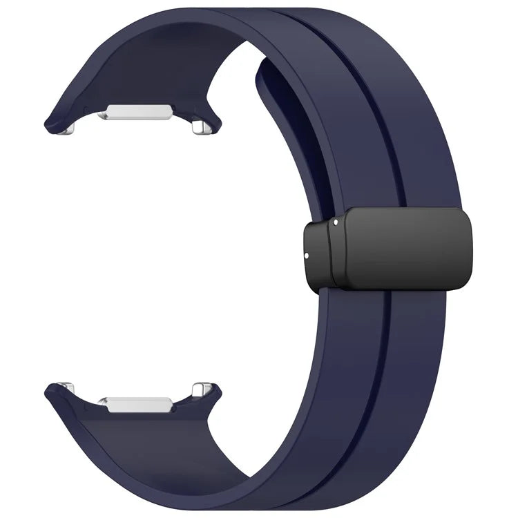 For Samsung Galaxy Watch Ultra 47mm Silicone Watch Band Magnetic Folding Buckle Wrist Strap