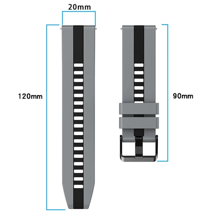 For Huawei Watch GT 3 42mm / GT 3 Pro 43mm Universal 20mm Smartwatch Strap Silicone Wrist Band
