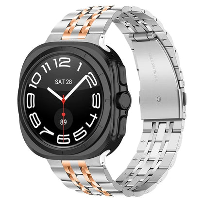For Samsung Galaxy Watch Ultra 47mm Slim Metal Band Stainless Steel 7-Bead Chain Watch Strap