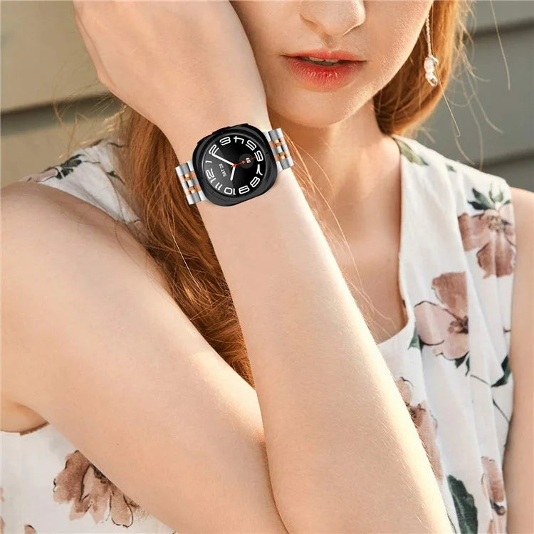 For Samsung Galaxy Watch Ultra 47mm Slim Metal Band Stainless Steel 7-Bead Chain Watch Strap