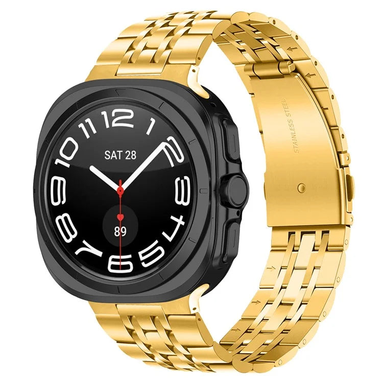 For Samsung Galaxy Watch Ultra 47mm Slim Metal Band Stainless Steel 7-Bead Chain Watch Strap