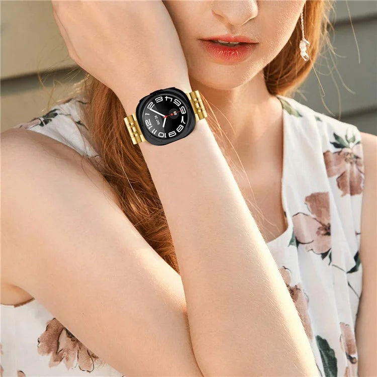 For Samsung Galaxy Watch Ultra 47mm Slim Metal Band Stainless Steel 7-Bead Chain Watch Strap