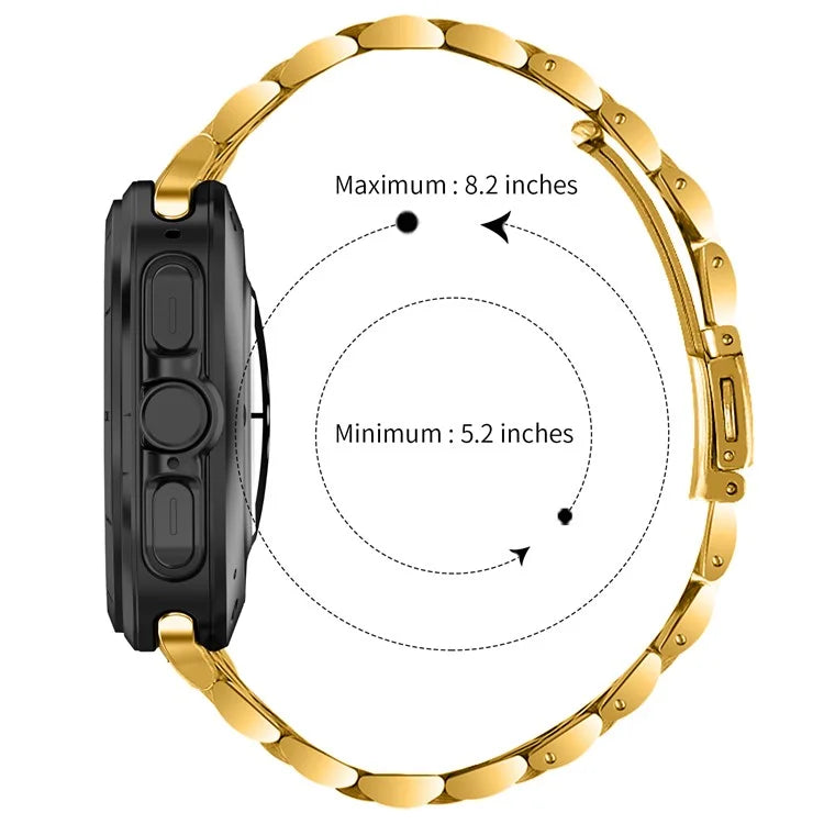 For Samsung Galaxy Watch Ultra 47mm Slim Metal Band Stainless Steel 7-Bead Chain Watch Strap