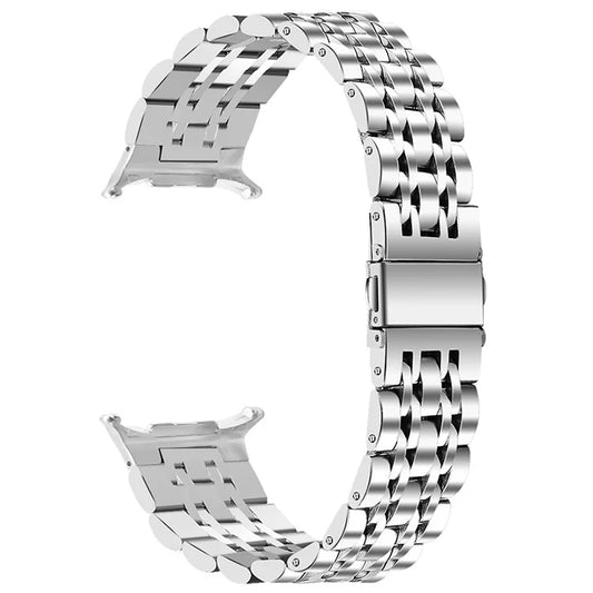 For Samsung Galaxy Watch Ultra 47mm Metal Band Stainless Steel 7-Bead Watch Strap Replacement - Silver