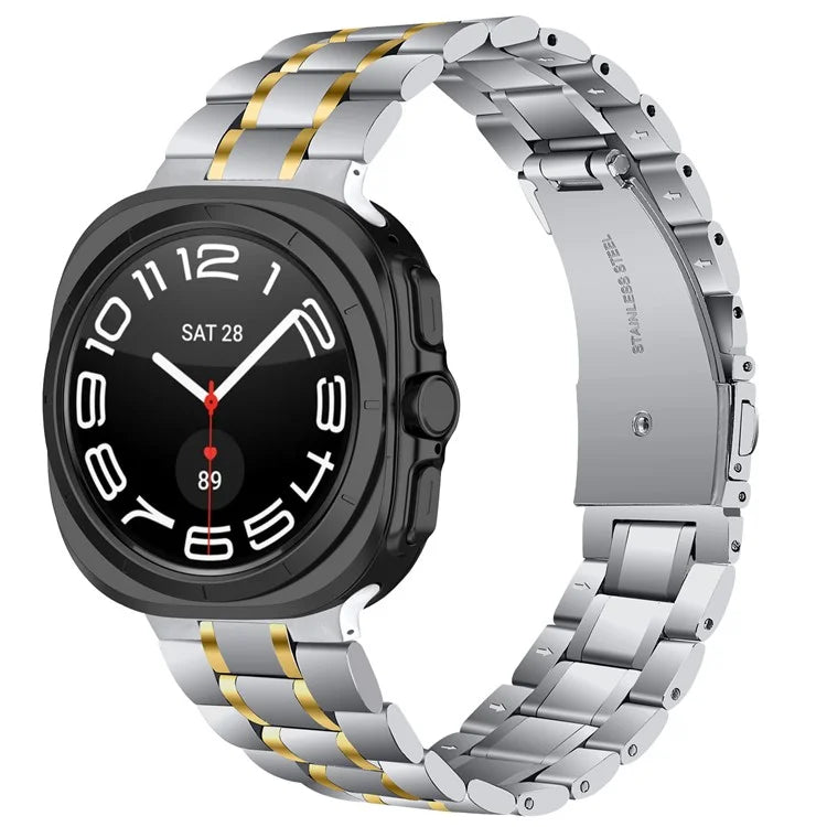 For Samsung Galaxy Watch Ultra 47mm Stainless Steel Watch Band 5-Bead Replacement Strap