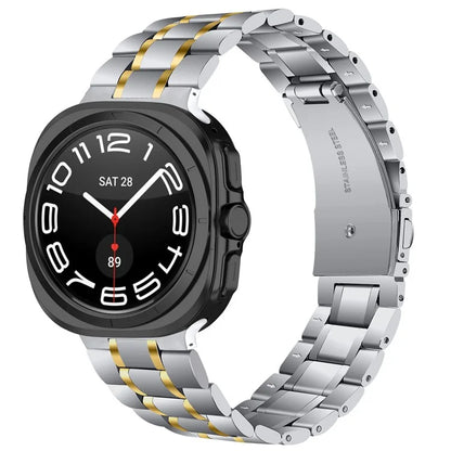 For Samsung Galaxy Watch Ultra 47mm Stainless Steel Watch Band 5-Bead Replacement Strap