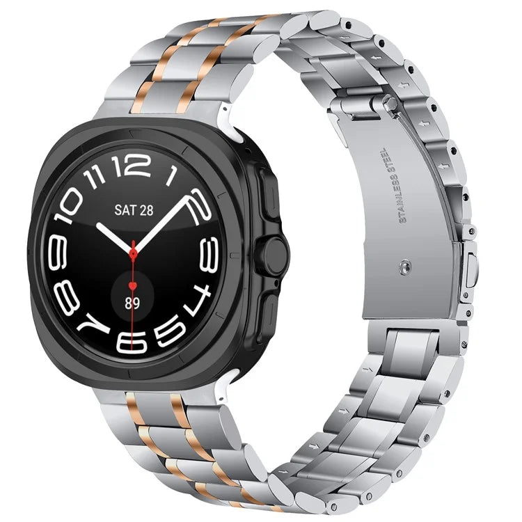 For Samsung Galaxy Watch Ultra 47mm Stainless Steel Watch Band 5-Bead Replacement Strap