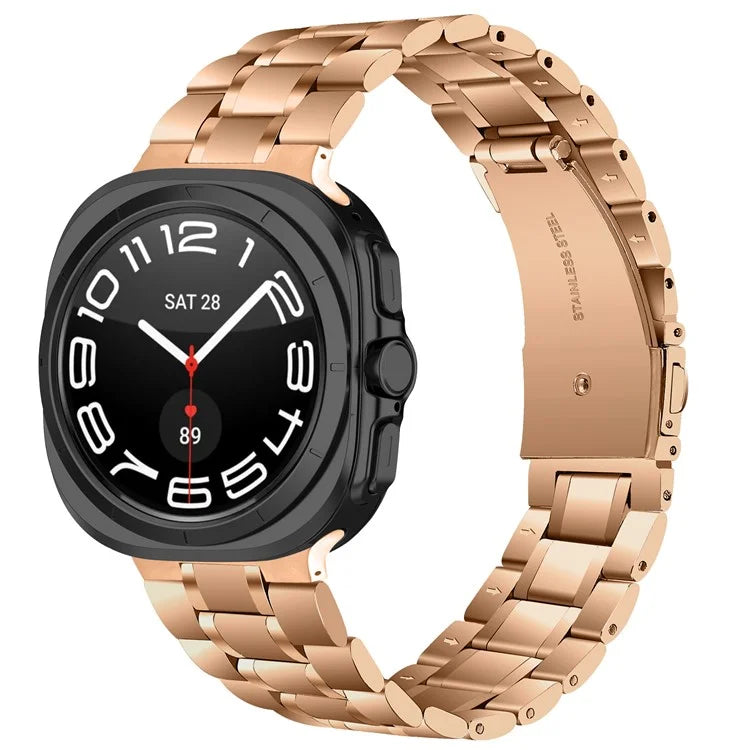 For Samsung Galaxy Watch Ultra 47mm Stainless Steel Watch Band 5-Bead Replacement Strap