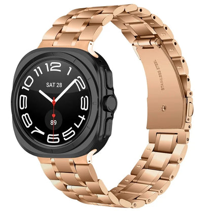 For Samsung Galaxy Watch Ultra 47mm Stainless Steel Watch Band 5-Bead Replacement Strap