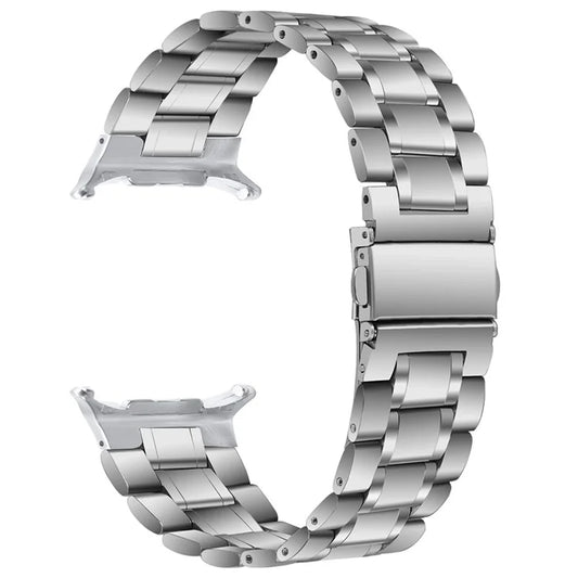 For Samsung Galaxy Watch Ultra 47mm Watch Band 5-Bead Stainless Steel Watch Bracelet Strap - Silver