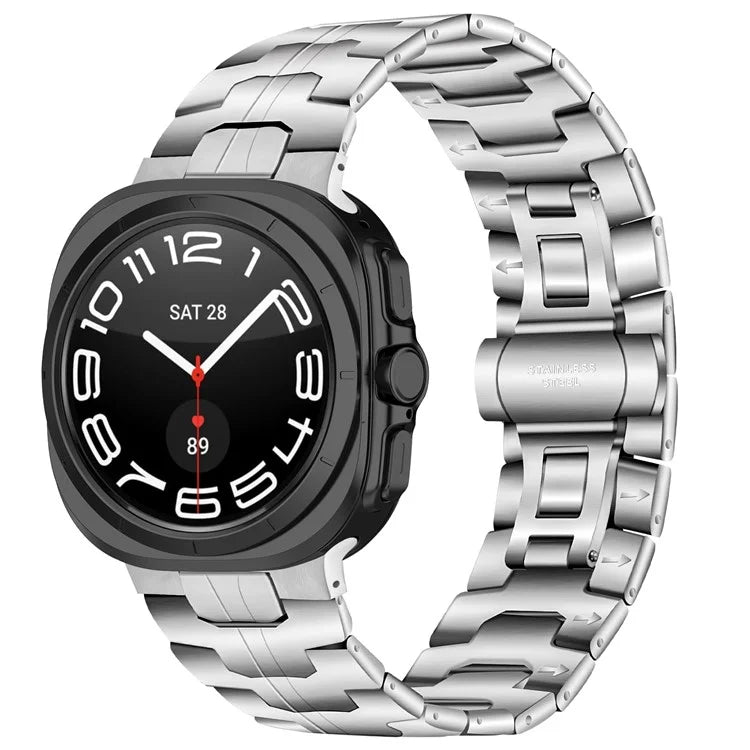 For Samsung Galaxy Watch Ultra 47mm Metal Bands Stainless Steel Watch Band Replacement - Silver
