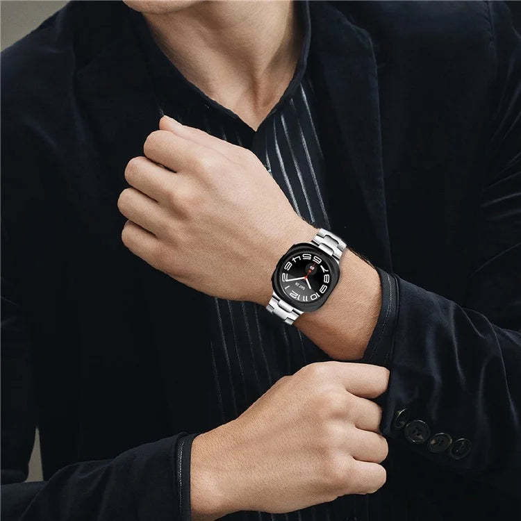 For Samsung Galaxy Watch Ultra 47mm Metal Bands Stainless Steel Watch Band Replacement - Silver