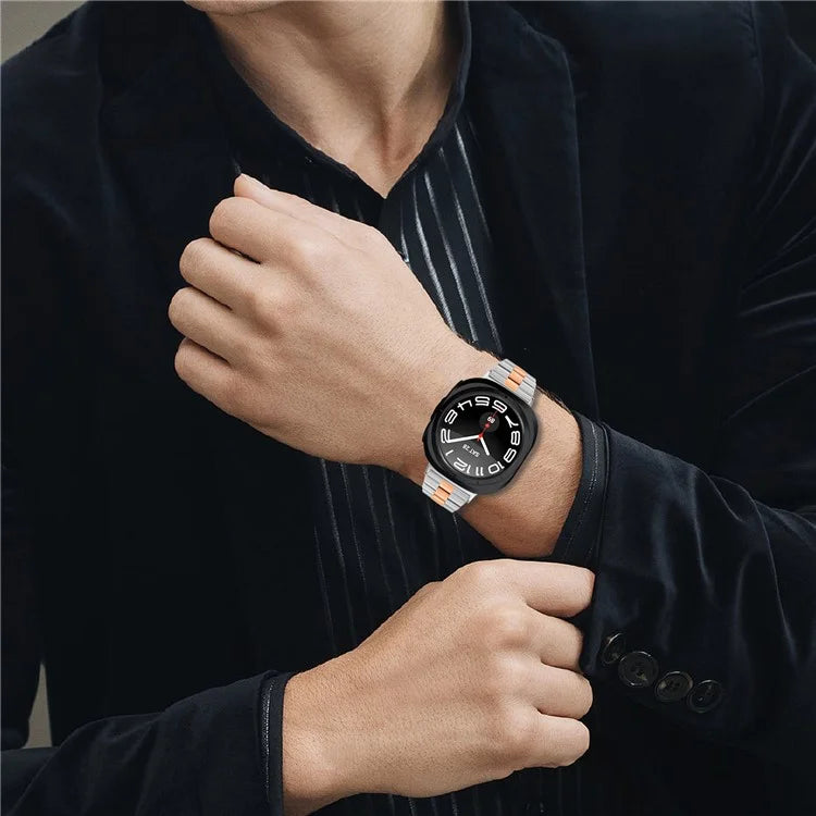 For Samsung Galaxy Watch Ultra 47mm Slim Watch Band Dressy Stainless Steel Watch Strap