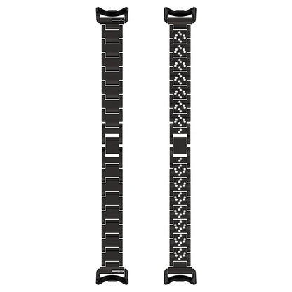 For Xiaomi Mi Band 9 / 9 NFC / Smart Band 8 / 8 NFC Watch Strap Rhinestone Decor 3-Bead Stainless Steel Band