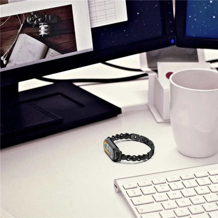 For Xiaomi Mi Band 9 / 9 NFC / Smart Band 8 / 8 NFC Stylish Watch Strap Zinc Alloy Bracelet Replacement Band