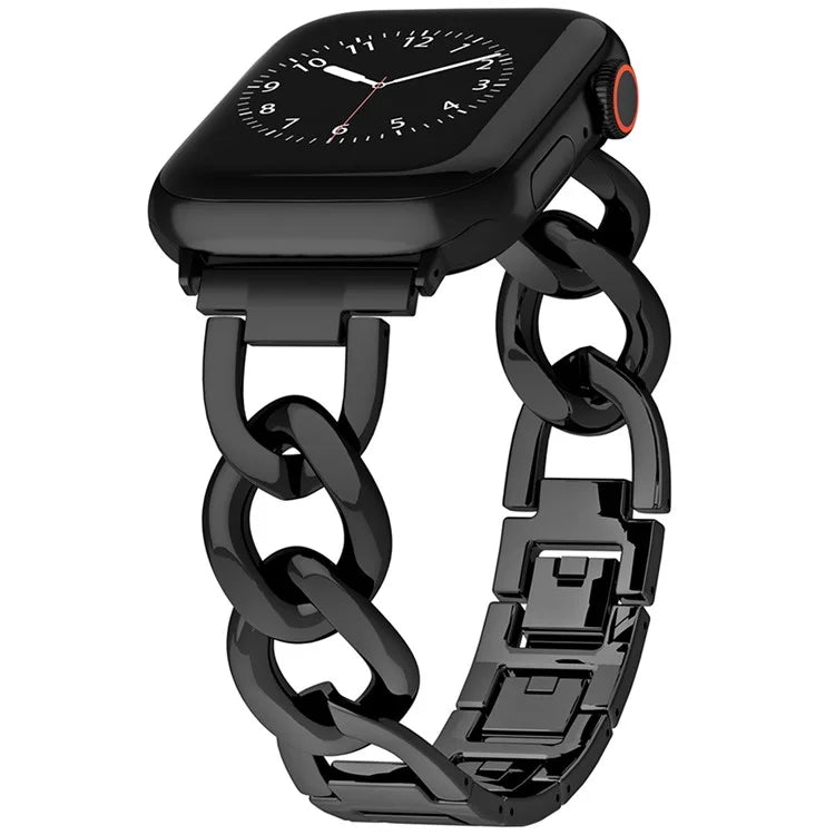 For Apple Watch 10 46mm / Ultra 2 / Ultra 49mm / 9 8 7 45mm / SE (2023) SE (2022) SE 6 5 4 44mm / 3 2 1 42mm Metal Chain Smartwatch Band