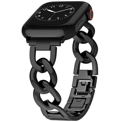 For Apple Watch 10 46mm / Ultra 2 / Ultra 49mm / 9 8 7 45mm / SE (2023) SE (2022) SE 6 5 4 44mm / 3 2 1 42mm Metal Chain Smartwatch Band
