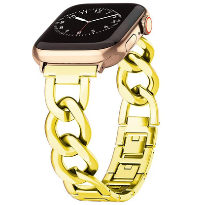 For Apple Watch 10 46mm / Ultra 2 / Ultra 49mm / 9 8 7 45mm / SE (2023) SE (2022) SE 6 5 4 44mm / 3 2 1 42mm Metal Chain Smartwatch Band