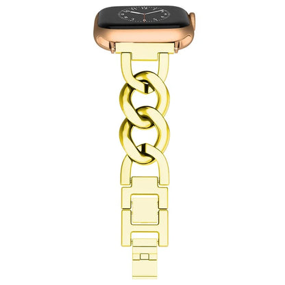For Apple Watch 10 46mm / Ultra 2 / Ultra 49mm / 9 8 7 45mm / SE (2023) SE (2022) SE 6 5 4 44mm / 3 2 1 42mm Metal Chain Smartwatch Band