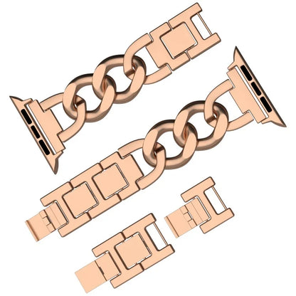 For Apple Watch 10 46mm / Ultra 2 / Ultra 49mm / 9 8 7 45mm / SE (2023) SE (2022) SE 6 5 4 44mm / 3 2 1 42mm Metal Chain Smartwatch Band