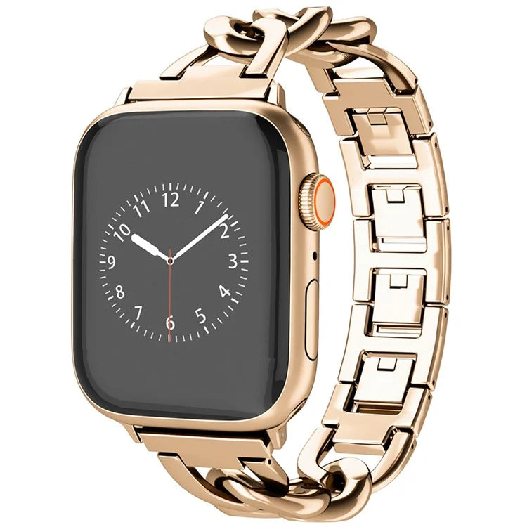 For Apple Watch 10 46mm / Ultra 2 / Ultra 49mm / 9 8 7 45mm / SE (2023) SE (2022) SE 6 5 4 44mm / 3 2 1 42mm Metal Chain Smartwatch Band