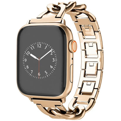 For Apple Watch 10 46mm / Ultra 2 / Ultra 49mm / 9 8 7 45mm / SE (2023) SE (2022) SE 6 5 4 44mm / 3 2 1 42mm Metal Chain Smartwatch Band
