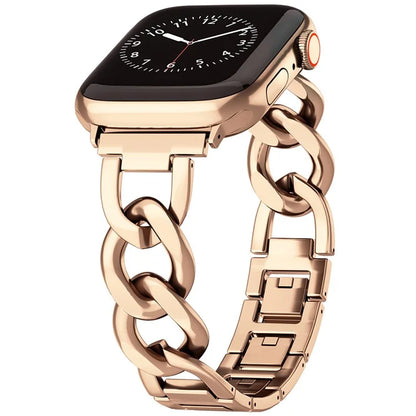 For Apple Watch 10 46mm / Ultra 2 / Ultra 49mm / 9 8 7 45mm / SE (2023) SE (2022) SE 6 5 4 44mm / 3 2 1 42mm Metal Chain Smartwatch Band