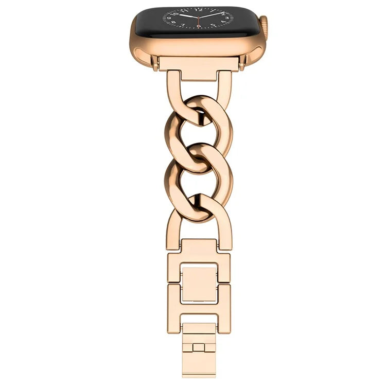 For Apple Watch 10 46mm / Ultra 2 / Ultra 49mm / 9 8 7 45mm / SE (2023) SE (2022) SE 6 5 4 44mm / 3 2 1 42mm Metal Chain Smartwatch Band