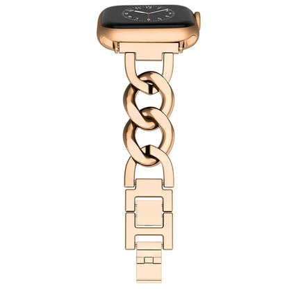 For Apple Watch 10 46mm / Ultra 2 / Ultra 49mm / 9 8 7 45mm / SE (2023) SE (2022) SE 6 5 4 44mm / 3 2 1 42mm Metal Chain Smartwatch Band