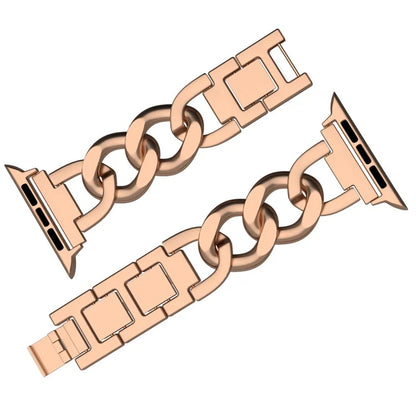 For Apple Watch 10 46mm / Ultra 2 / Ultra 49mm / 9 8 7 45mm / SE (2023) SE (2022) SE 6 5 4 44mm / 3 2 1 42mm Metal Chain Smartwatch Band