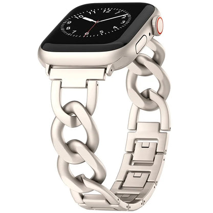 For Apple Watch 10 46mm / Ultra 2 / Ultra 49mm / 9 8 7 45mm / SE (2023) SE (2022) SE 6 5 4 44mm / 3 2 1 42mm Metal Chain Smartwatch Band