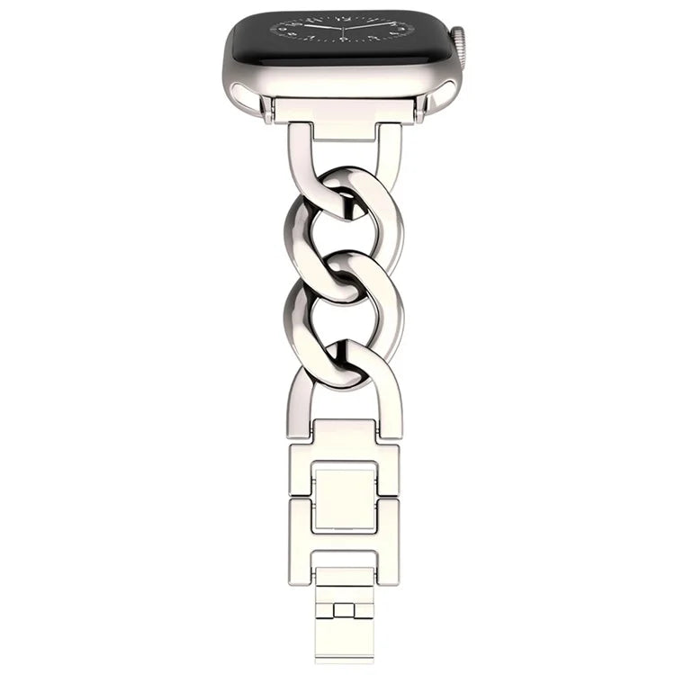 For Apple Watch 10 46mm / Ultra 2 / Ultra 49mm / 9 8 7 45mm / SE (2023) SE (2022) SE 6 5 4 44mm / 3 2 1 42mm Metal Chain Smartwatch Band