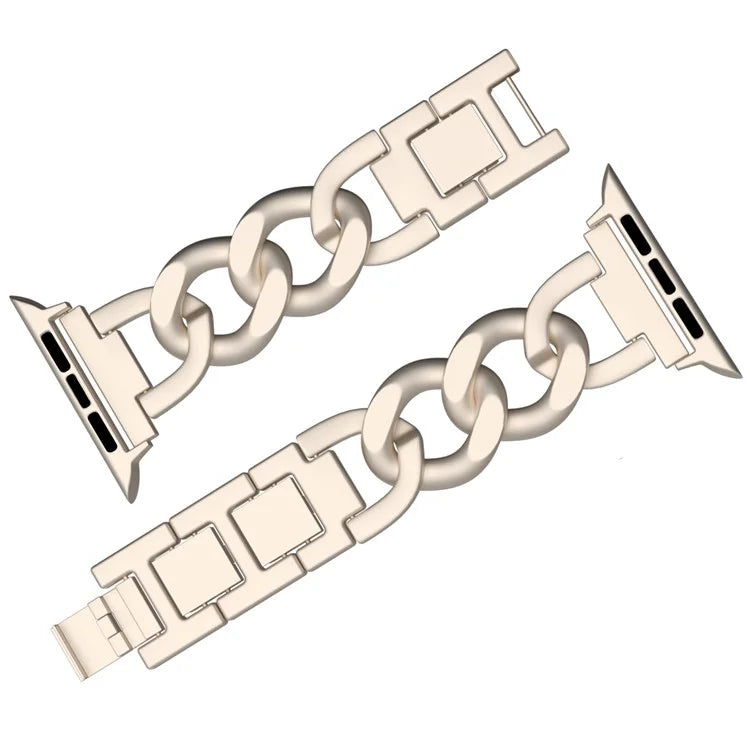 For Apple Watch 10 46mm / Ultra 2 / Ultra 49mm / 9 8 7 45mm / SE (2023) SE (2022) SE 6 5 4 44mm / 3 2 1 42mm Metal Chain Smartwatch Band