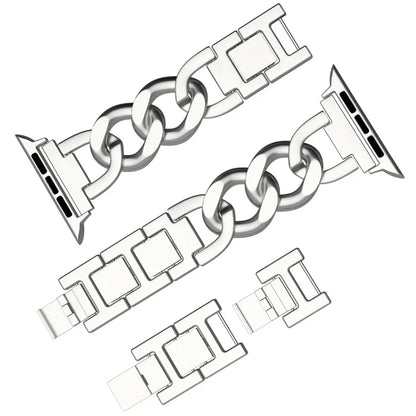 For Apple Watch 10 46mm / Ultra 2 / Ultra 49mm / 9 8 7 45mm / SE (2023) SE (2022) SE 6 5 4 44mm / 3 2 1 42mm Metal Chain Smartwatch Band
