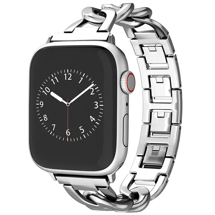 For Apple Watch 10 46mm / Ultra 2 / Ultra 49mm / 9 8 7 45mm / SE (2023) SE (2022) SE 6 5 4 44mm / 3 2 1 42mm Metal Chain Smartwatch Band