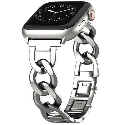 For Apple Watch 10 46mm / Ultra 2 / Ultra 49mm / 9 8 7 45mm / SE (2023) SE (2022) SE 6 5 4 44mm / 3 2 1 42mm Metal Chain Smartwatch Band