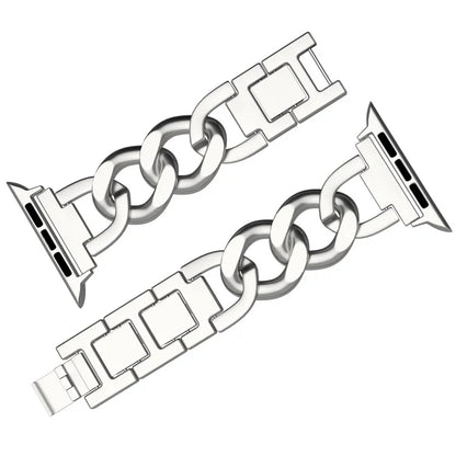 For Apple Watch 10 46mm / Ultra 2 / Ultra 49mm / 9 8 7 45mm / SE (2023) SE (2022) SE 6 5 4 44mm / 3 2 1 42mm Metal Chain Smartwatch Band