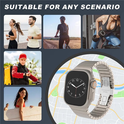 For Apple Watch 10 46mm / Ultra 2 / Ultra 49mm / 9 8 7 45mm / SE (2023) SE (2022) SE 6 5 4 44mm / 3 2 1 42mm Replacement 1-Bead Alloy Watch Band