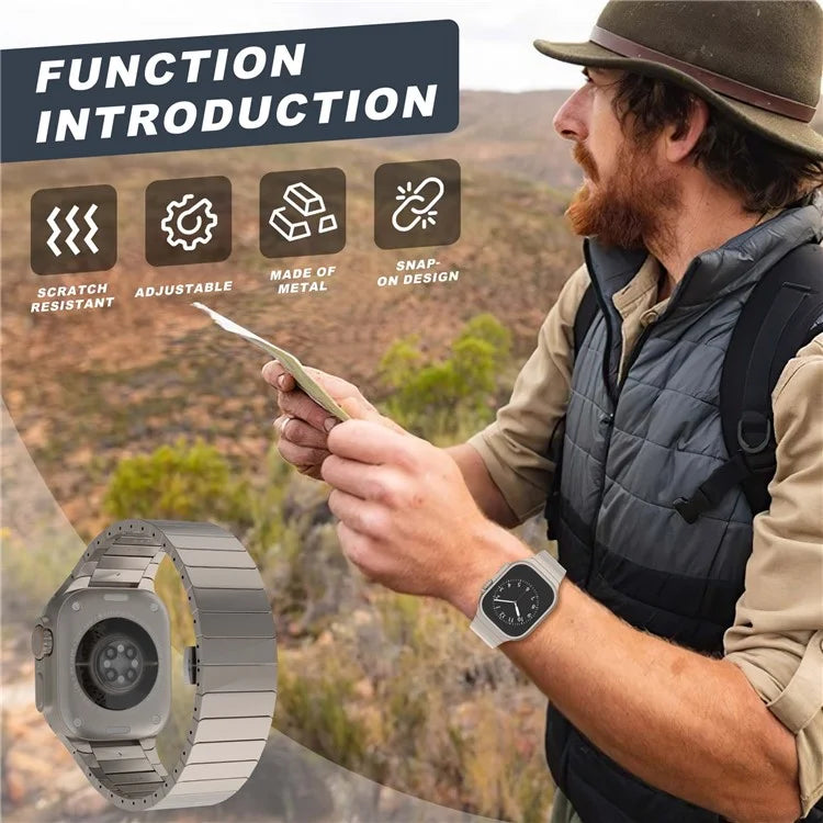 For Apple Watch 10 46mm / Ultra 2 / Ultra 49mm / 9 8 7 45mm / SE (2023) SE (2022) SE 6 5 4 44mm / 3 2 1 42mm Replacement 1-Bead Alloy Watch Band