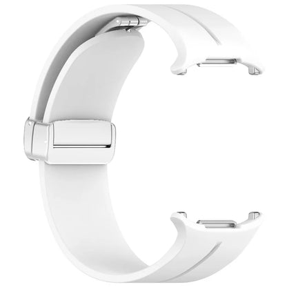 For Samsung Galaxy Watch Ultra 47mm Silicone Smartwatch Band Wrist Strap with Silver Magnetic Folding Buckle